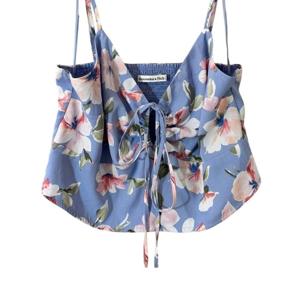 Abercrombie & Fitch Blue Floral Crop Top